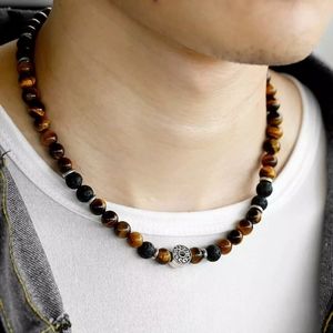 Natural tiger eye Stone beaded necklace fo…